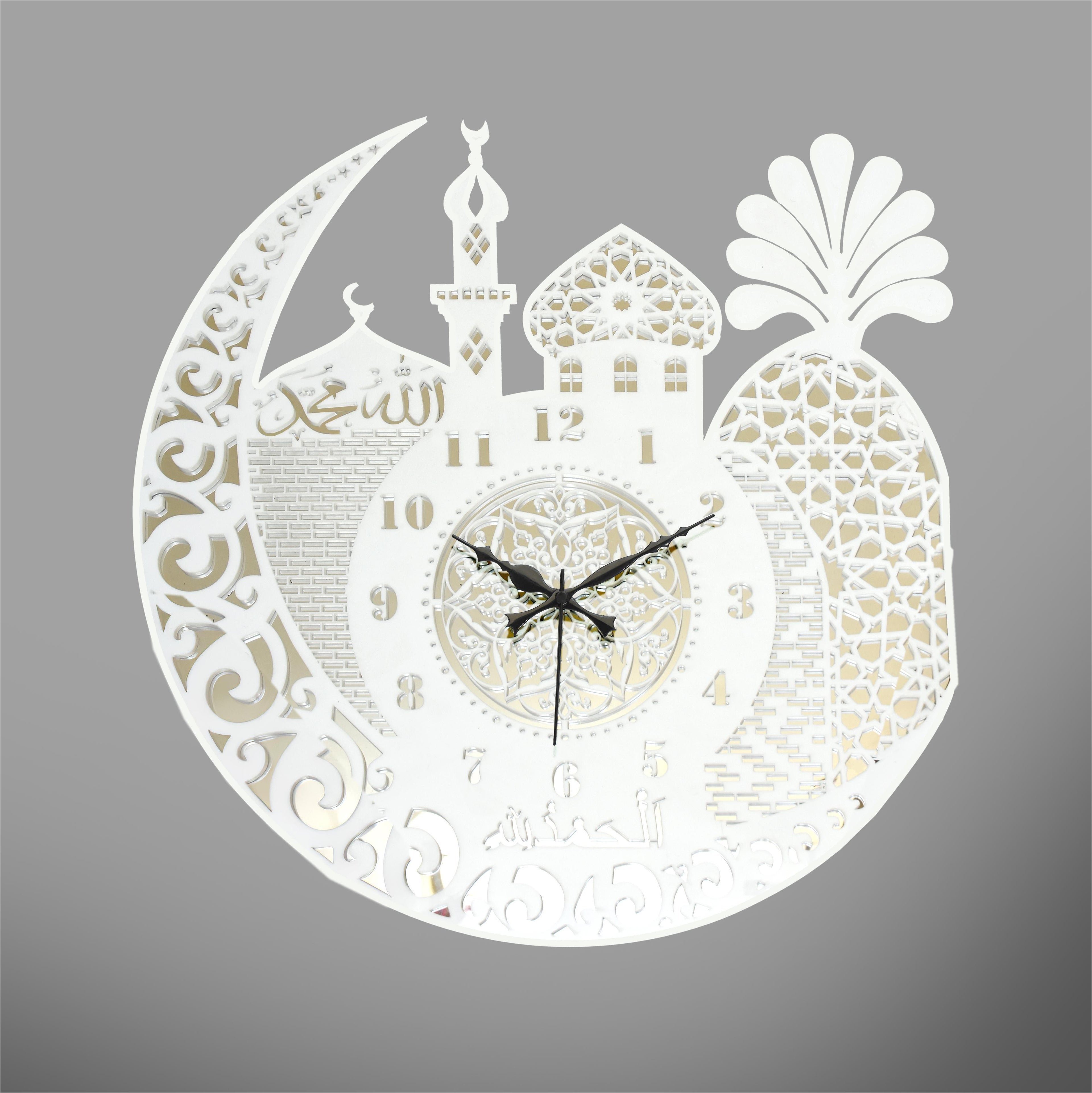 Masjid Design Wall Clock – Modern Islamic Art Timepiece for Home Décor