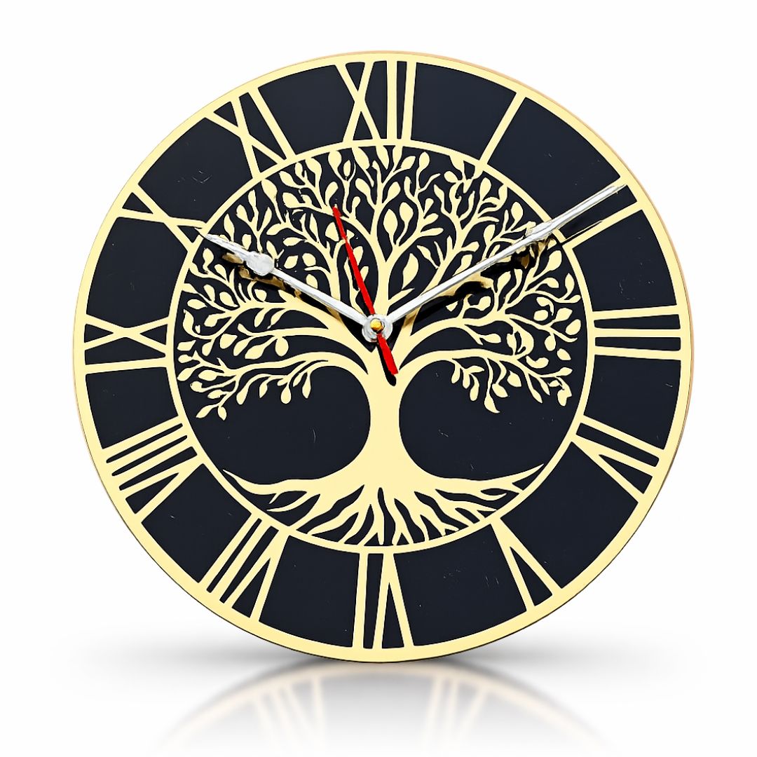 Roman Tree of Life 3D Acrylic Wall Clock | Home Wall Decor