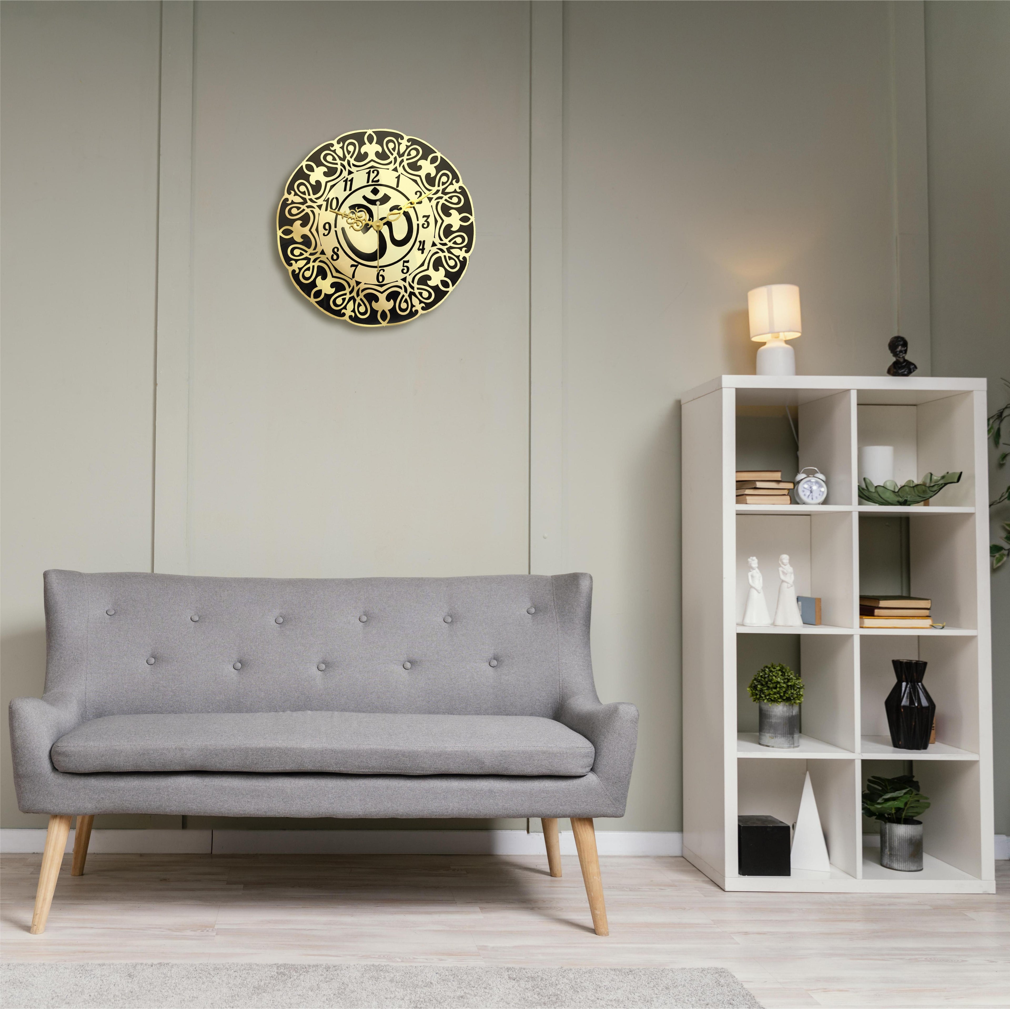 Om Designer Wall Clock – Elegant Spiritual Home Décor
