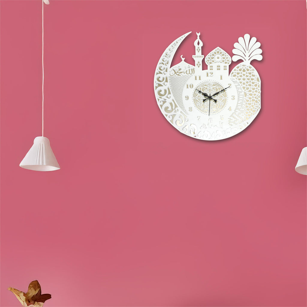 Masjid Design Wall Clock – Modern Islamic Art Timepiece for Home Décor