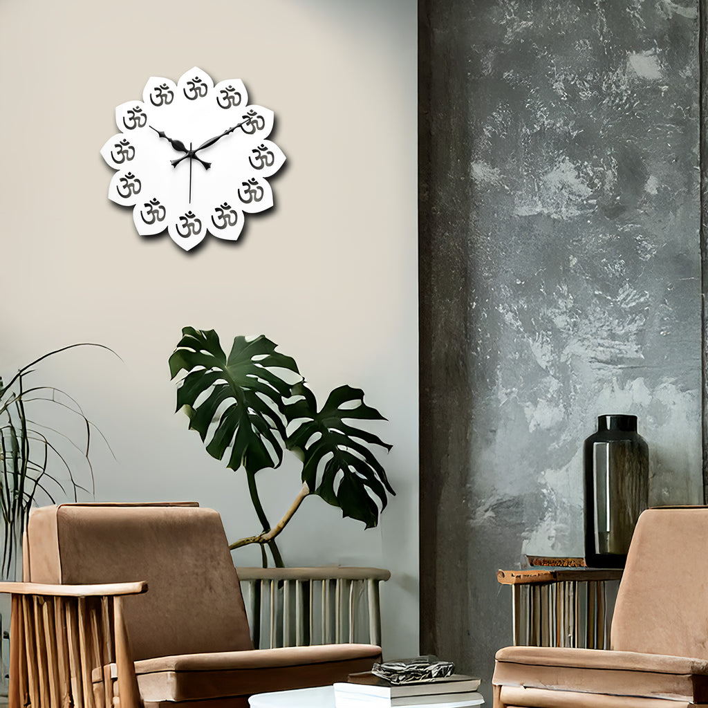 Premium Acrylic OM Wall Clock – Spiritual Home Décor