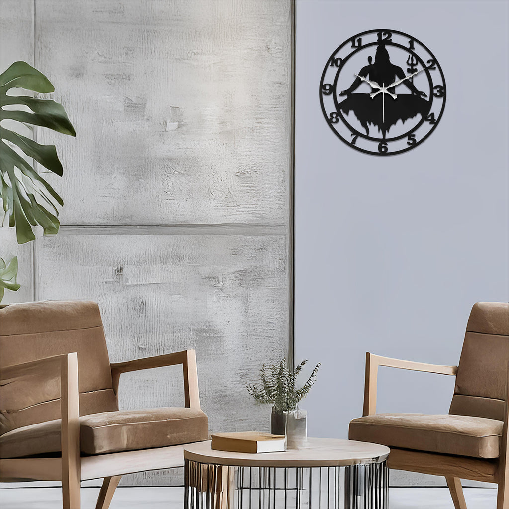 Premium Shiva Wall Clock – Spiritual Home Décor Timepiece