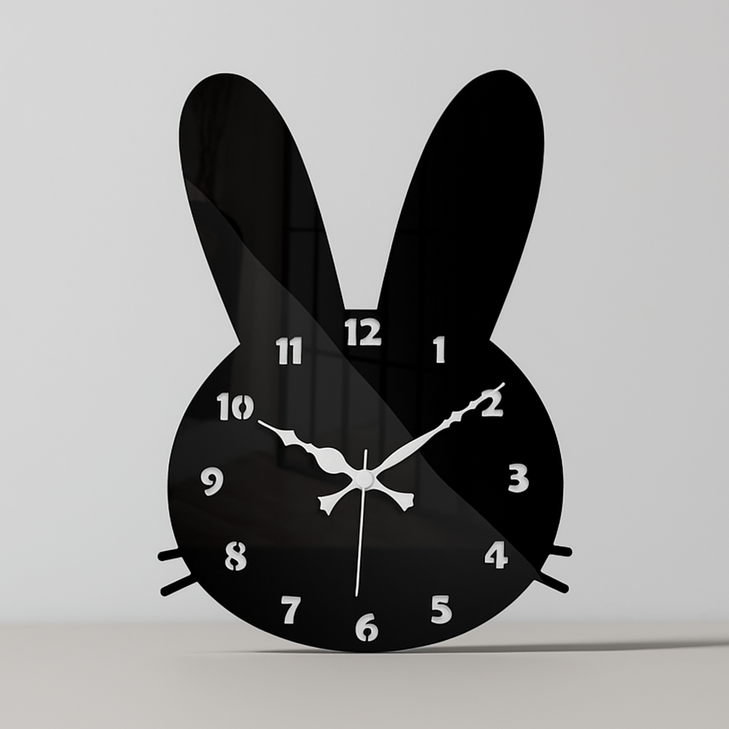 Acrylic Bunny Wall Clock – Premium Decorative Timepiece