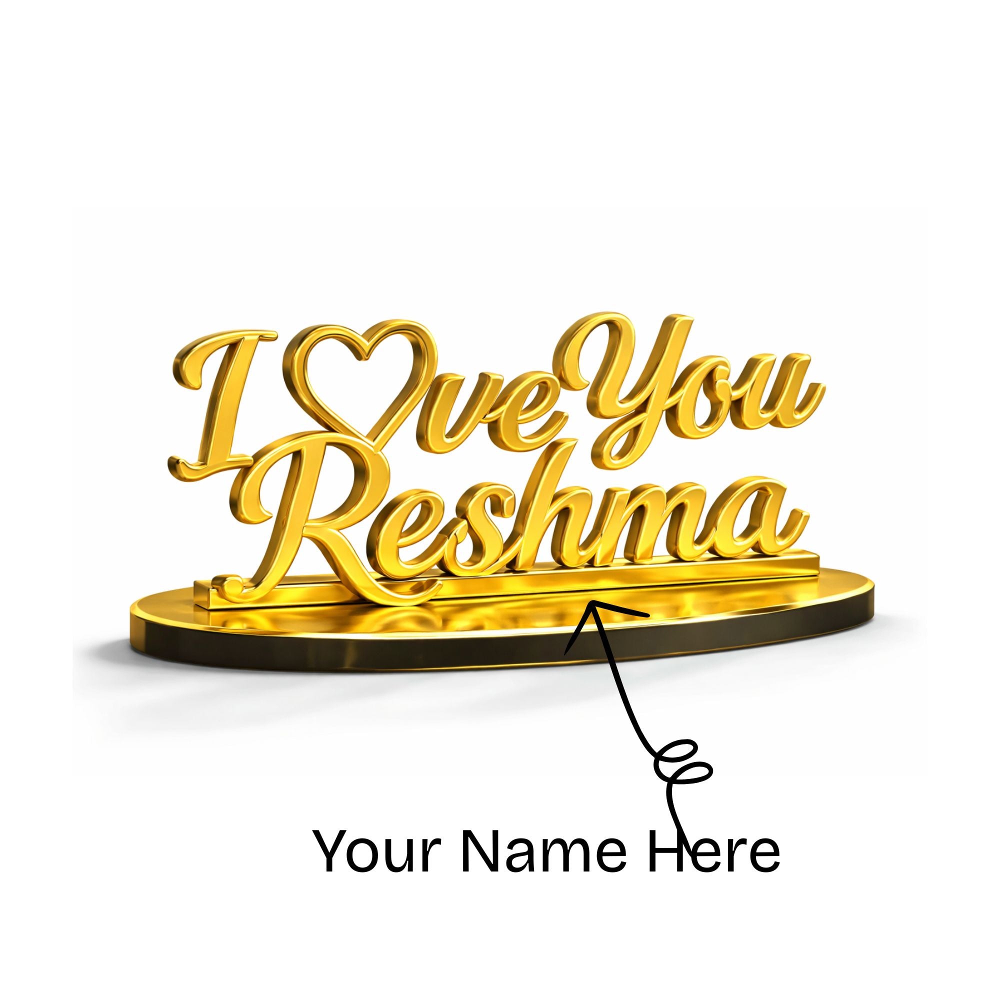 Custom Gold Love Nameplate
