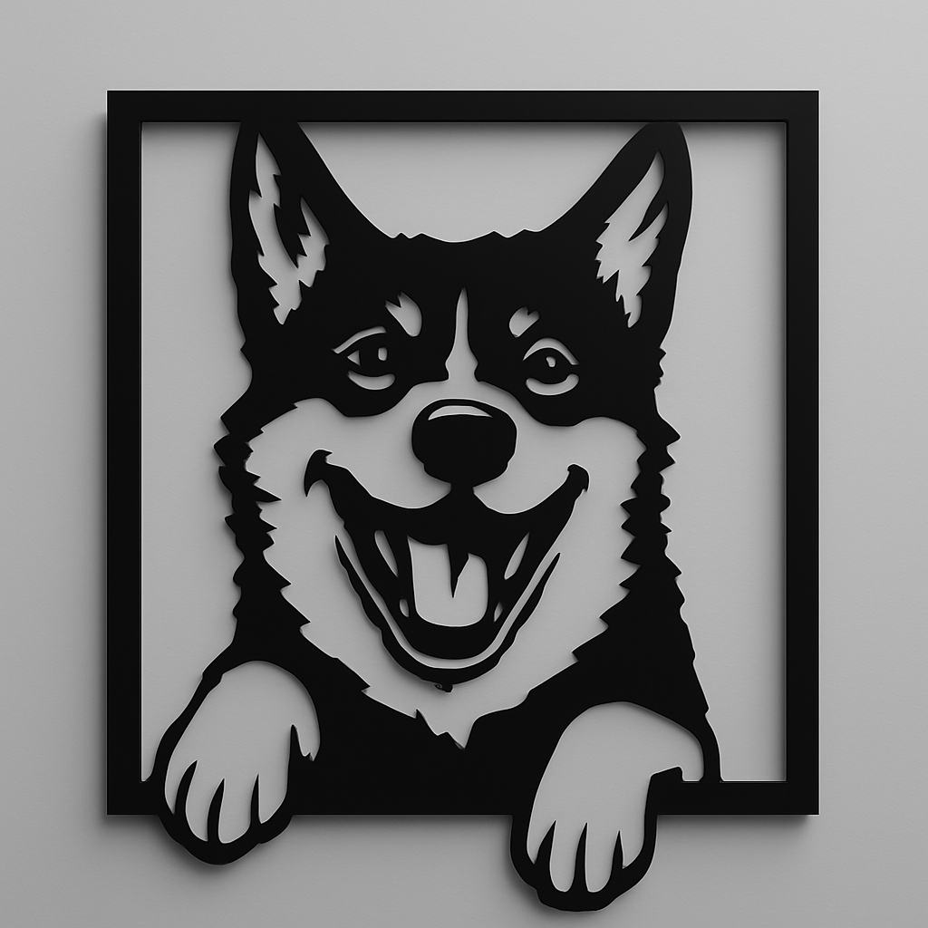 Acrylic Dog 3D Wall Art – Modern Pet Design Décor