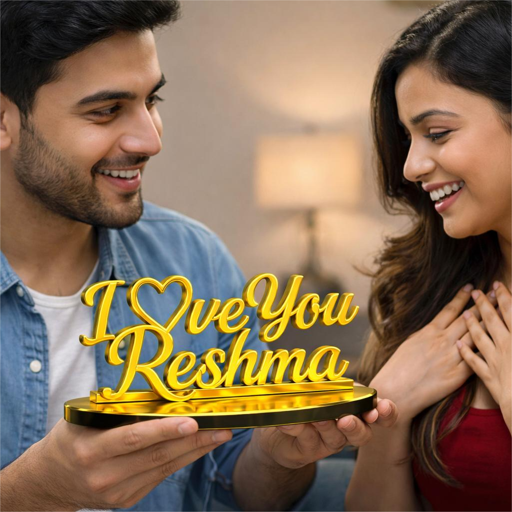 Custom Gold Love Nameplate