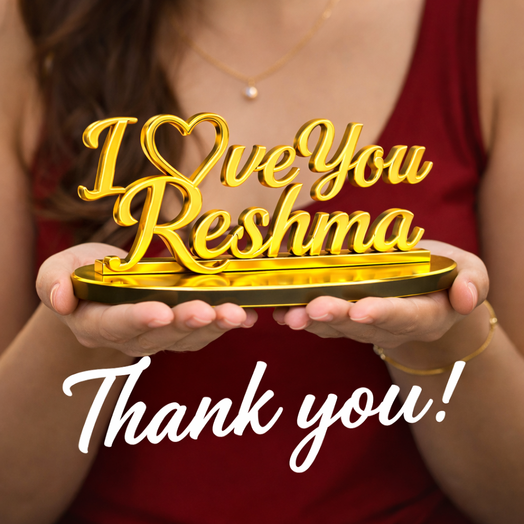 Custom Gold Love Nameplate