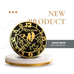 Personalized Black & Gold Designer Wall Clock with Birds