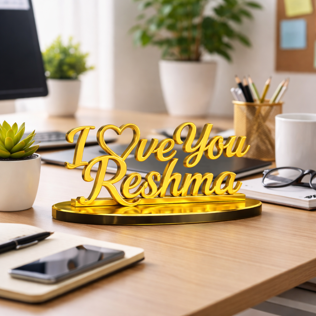 Custom Gold Love Nameplate