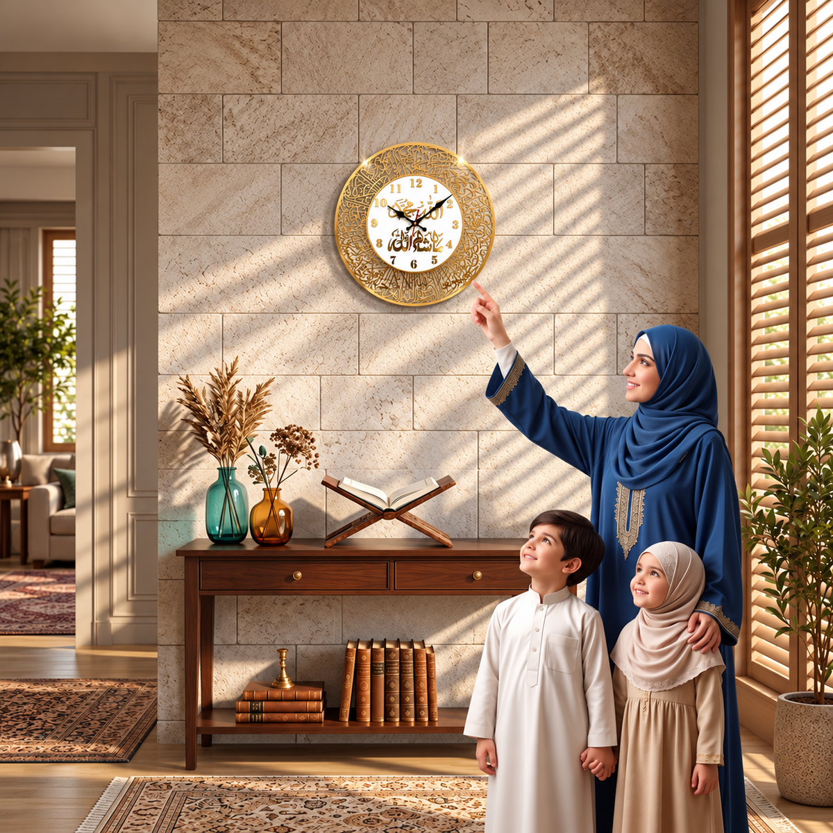 Ayatul Kursi Circle Wall Clock – Premium Acrylic Islamic Design