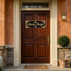 Personalized Acrylic Name Plate – Elegant Gold & Black Home Entrance Sign 40X15