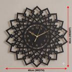 Geometric Mandala Laser Cut Wooden Wall Clock – Premium Black MDF Clock