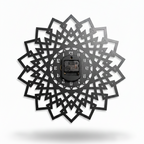 Geometric Mandala Laser Cut Wooden Wall Clock – Premium Black MDF Clock