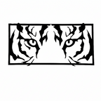 Tiger Eyes Black Silhouette Wall Art – Modern Rectangular Animal MDF Cutout Frame (40 x 20 cm)