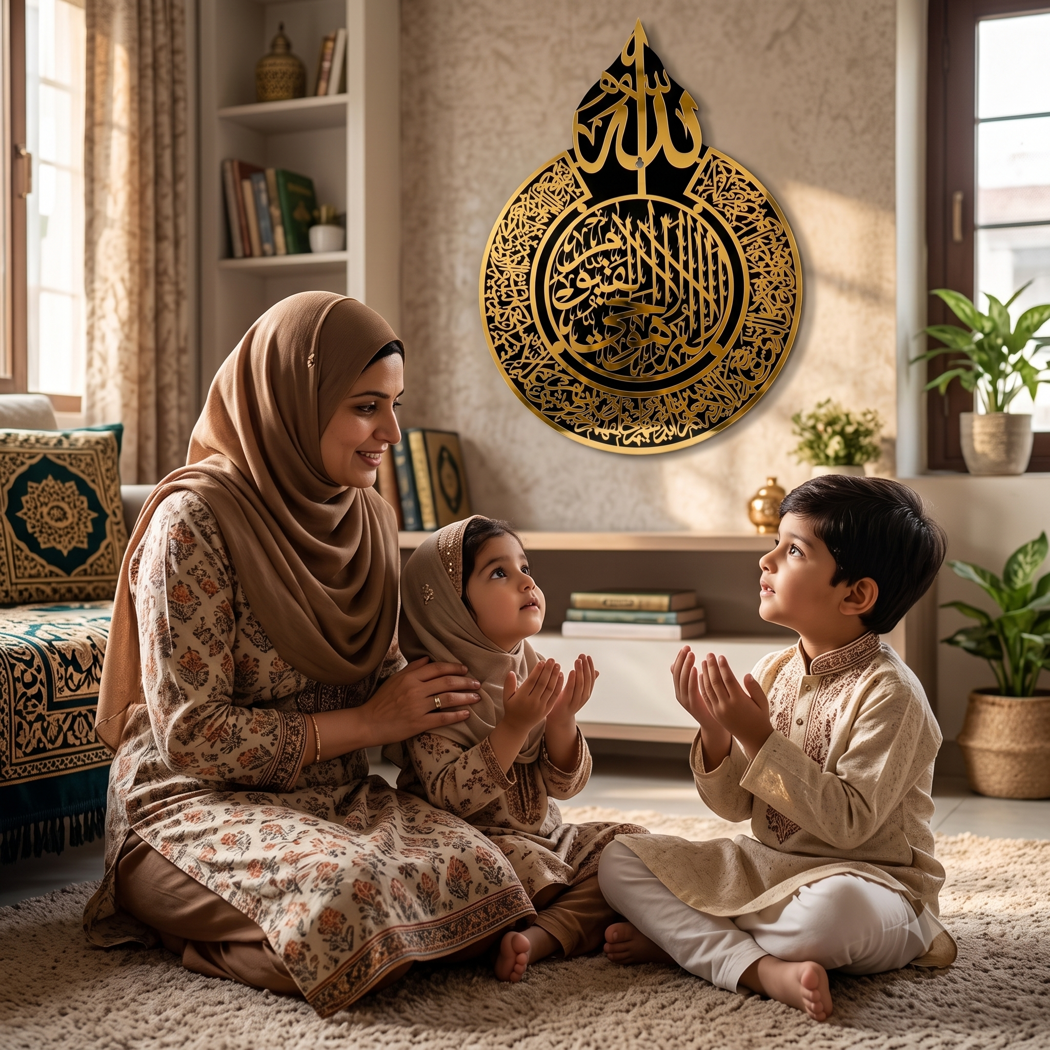 Ayatul Kursi Islamic Wall Decor | Premium Black and Gold Arabic Calligraphy Wall Art