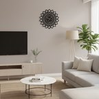 Geometric Mandala Laser Cut Wooden Wall Clock – Premium Black MDF Clock