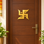 Swastik Gold Acrylic Wall Décor – Hindu Religious Wall Art, 40 × 40 cm