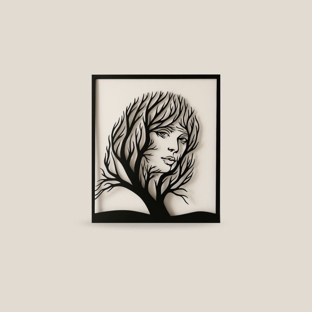 Tree Woman 3D Silhouette Wall Art – Premium Acrylic Wall Décor