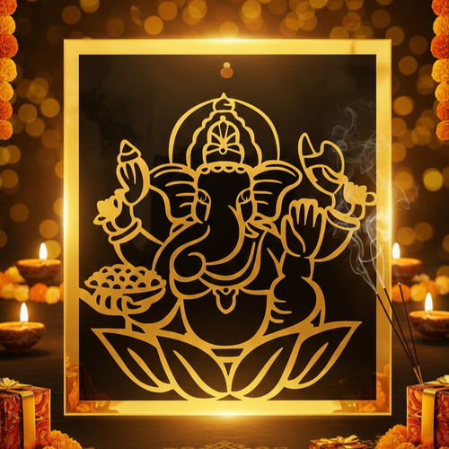 Lord Ganesha Acrylic Wall Frame