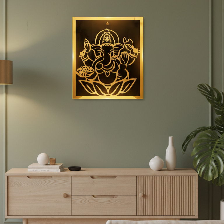Lord Ganesha Acrylic Wall Frame