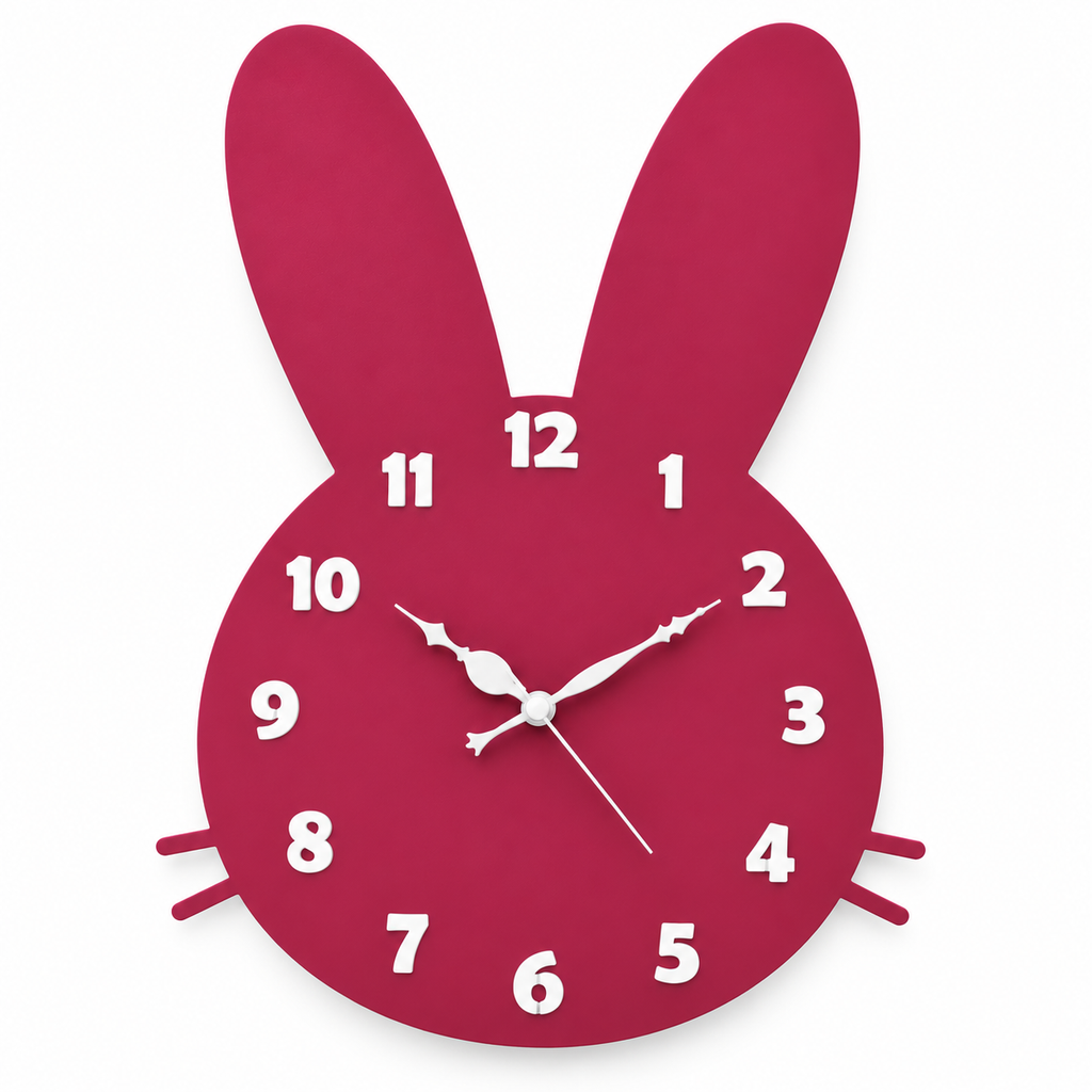 Acrylic Bunny Wall Clock – Premium Decorative Art Size(40X29)Cm