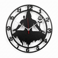 Lord Shiva Wall Clock for Home Decor | Shivji Silhouette Wall Art MDF Clock for Pooja Room & Living Room (Black)