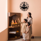 Lord Shiva Wall Clock for Home Decor | Shivji Silhouette Wall Art MDF Clock for Pooja Room & Living Room (Black)