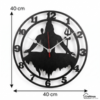 Lord Shiva Wall Clock for Home Decor | Shivji Silhouette Wall Art MDF Clock for Pooja Room & Living Room (Black)