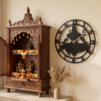 Lord Shiva Wall Clock for Home Decor | Shivji Silhouette Wall Art MDF Clock for Pooja Room & Living Room (Black)