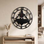 Lord Shiva Wall Clock for Home Decor | Shivji Silhouette Wall Art MDF Clock for Pooja Room & Living Room (Black)
