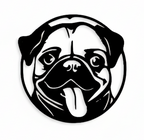 Cute Pug Dog Silhouette Wall Art