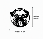 Cute Pug Dog Silhouette Wall Art