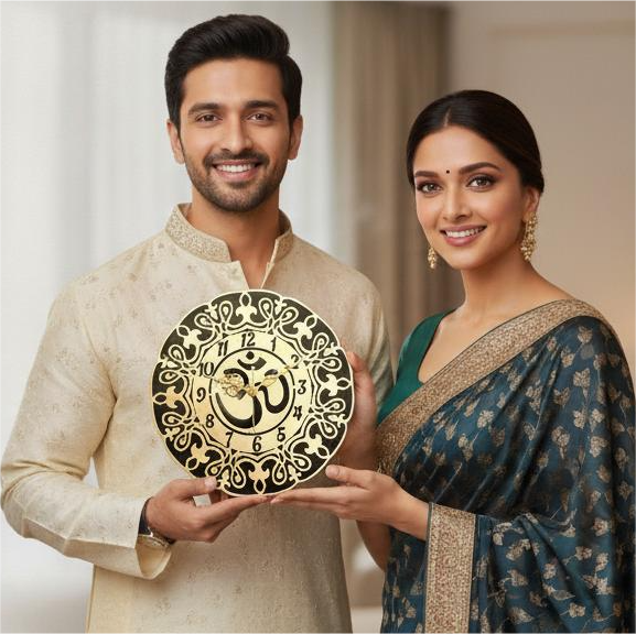 Om Designer Wall Clock – Elegant Spiritual Home Décor